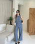 Women Elegant Button Down Vest With Trousers Sets